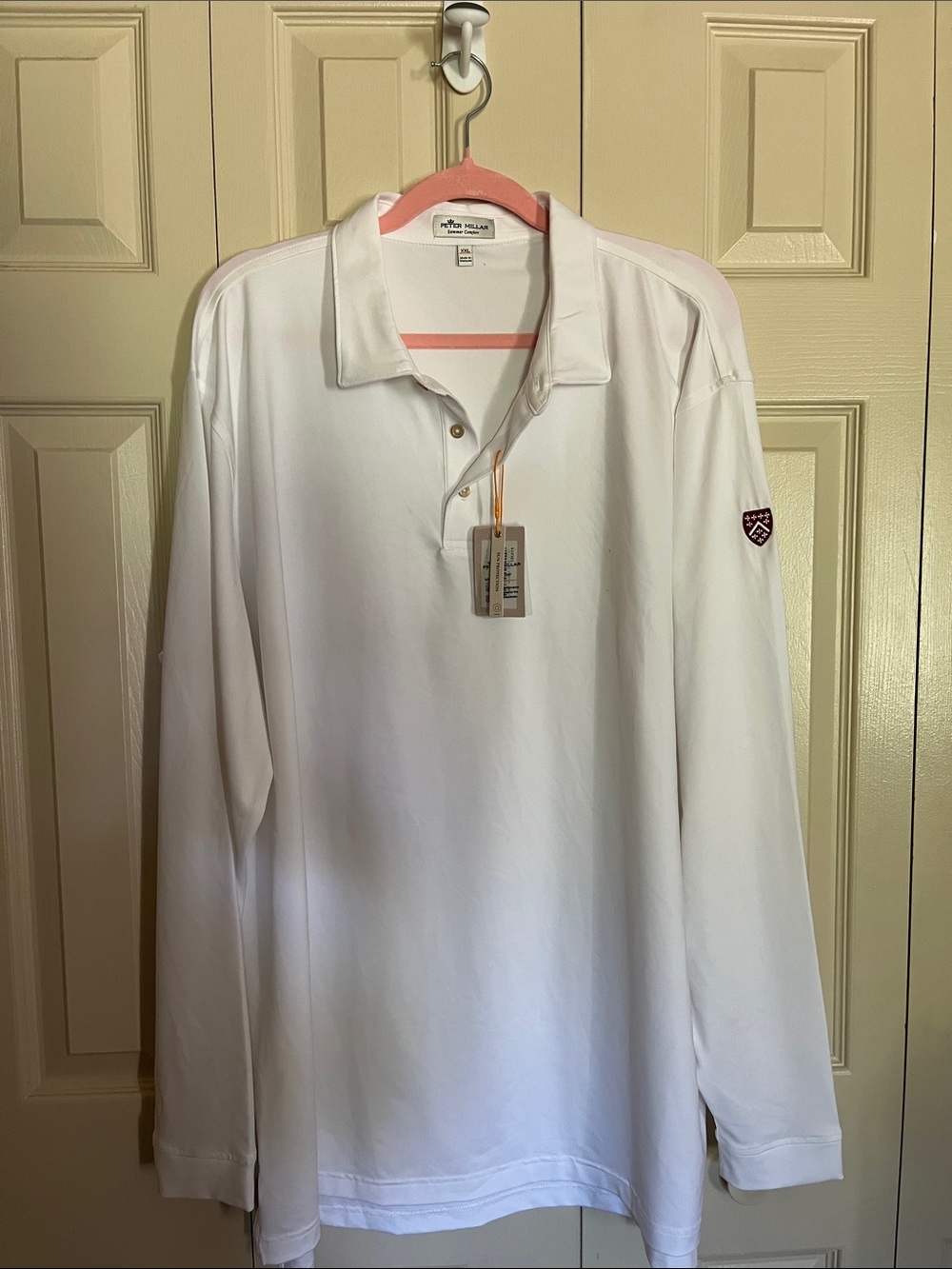 Peter Millar White Long-Sleeve Polo - Classic Men’s Golf Shirt